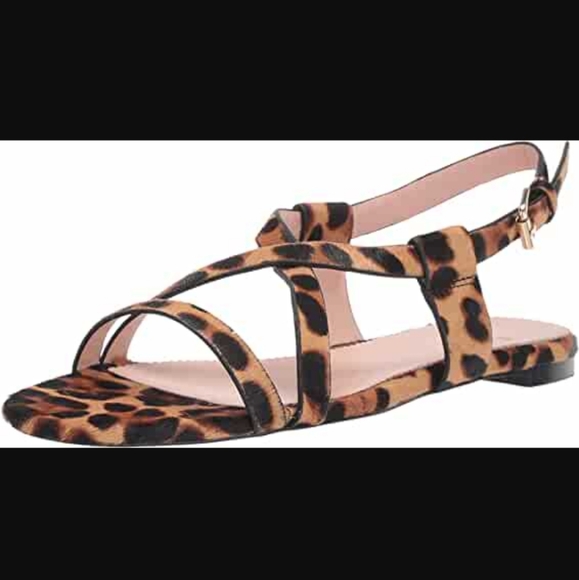 J. Crew Shoes - J.Crew Cora Sandals Leopard Calf Hair Leather Cross Strap